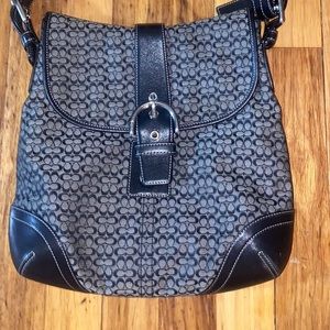 Black shoulder coach bag